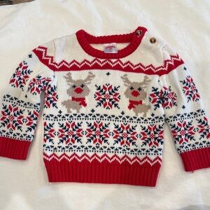 Holiday Time Red and White Sweater Christmas